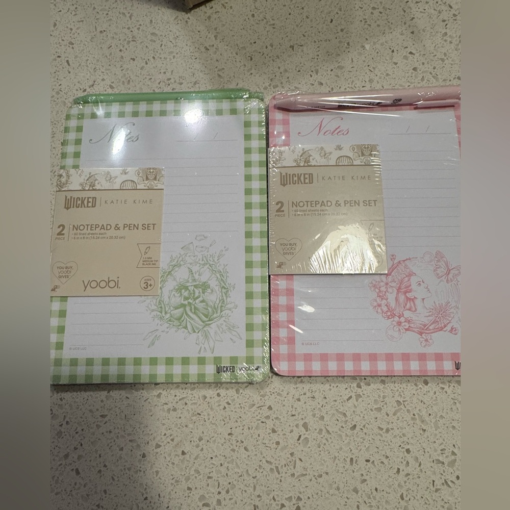 Wicked Glinda & Elphaba Notepad & Pen Set x Yoobi Katie Kime SEALED NWT